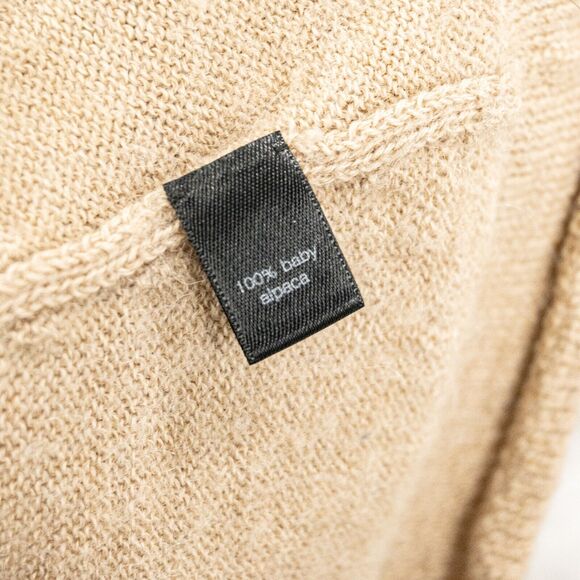 Peruvian Connection Baby Alpaca Cardigan Sweater Beige knit Sz Small - Picture 6 of 9